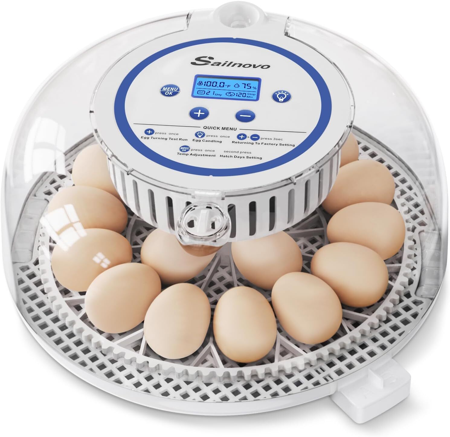 18 Egg Incubator for Hatching Chick with Automatic Turning & Stop, Egg Candler