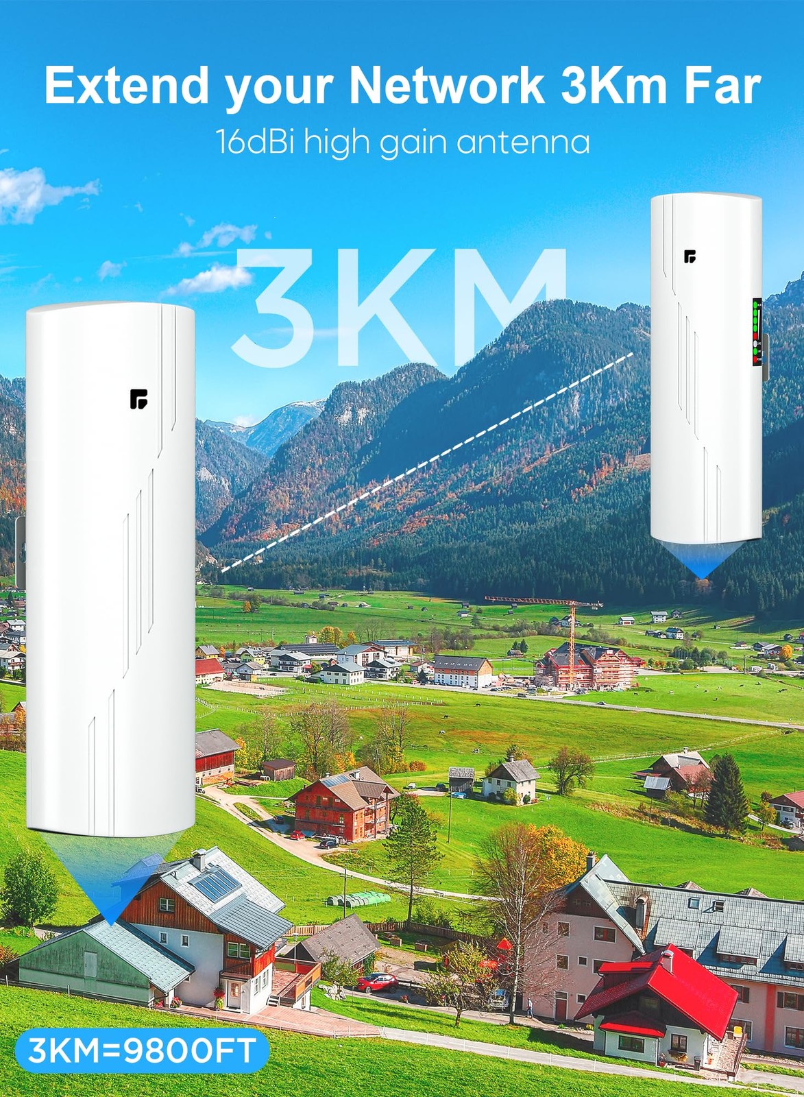 Wireless Bridge Point to Point Outdoor WiFi, Wireless Network Expansion Kit, ...