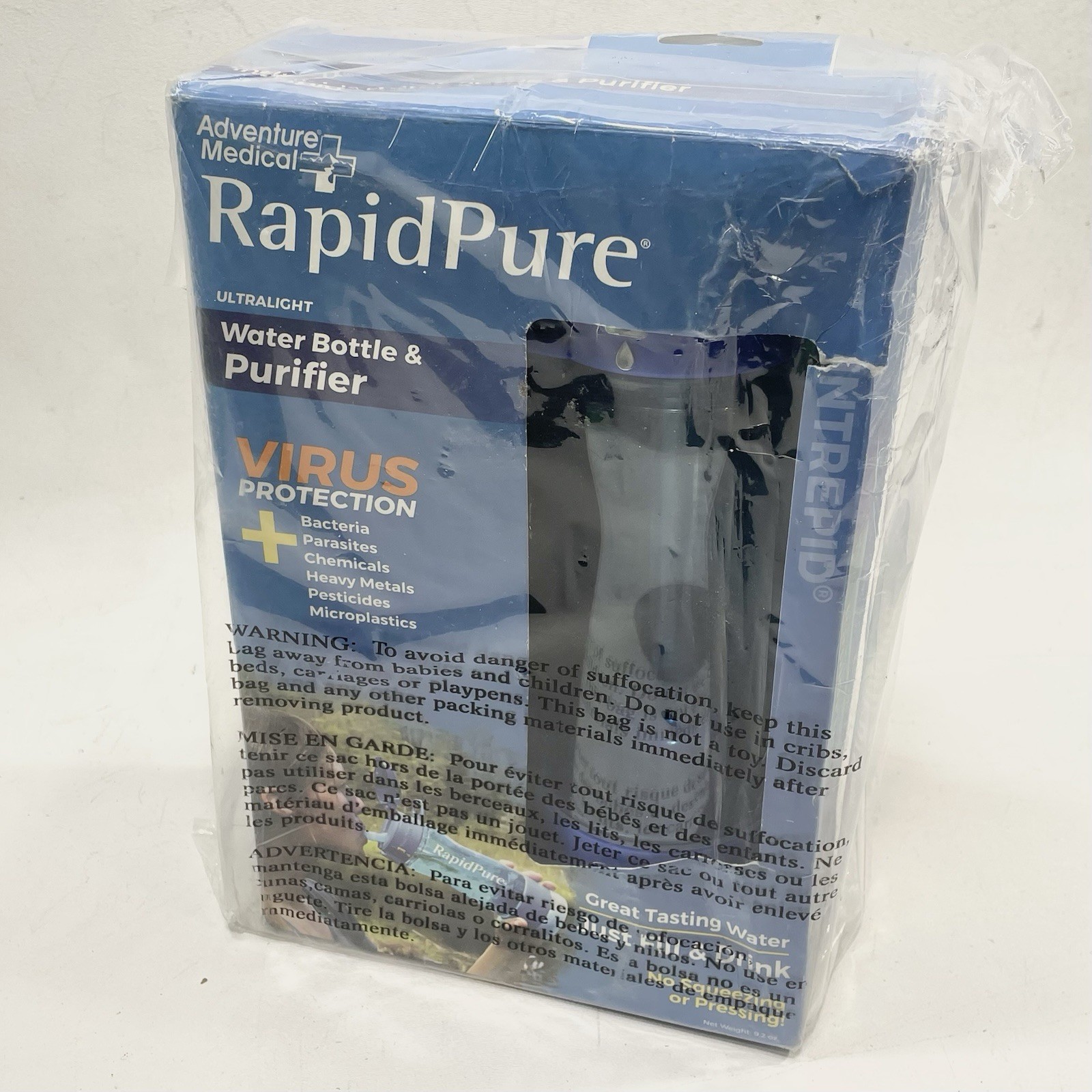 NEW Adventure Medical RapidPure Intrepid Water Bottle +Filter Purifier Cartridge
