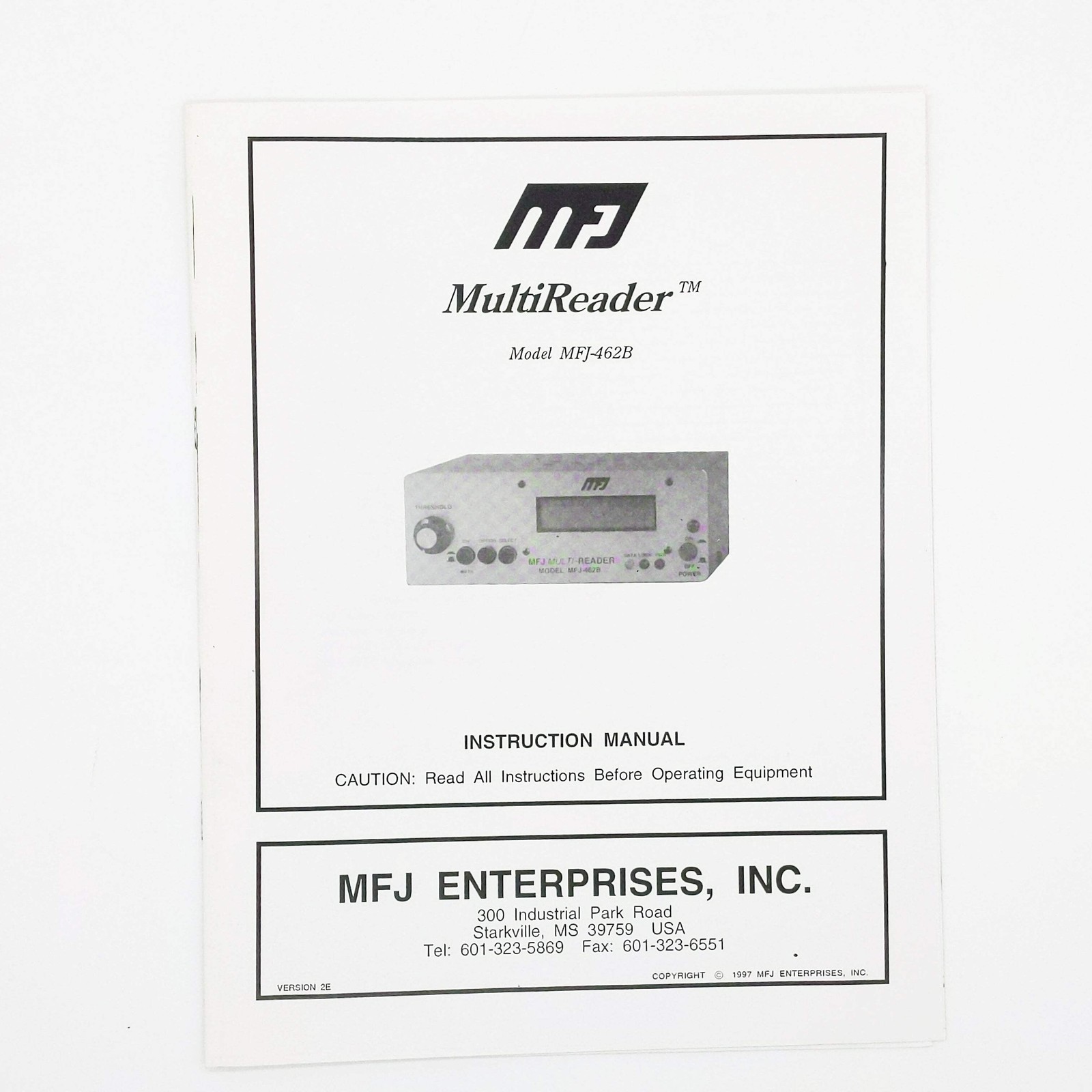 MFJ-462B MultiReader Ver. 2E Original Manual