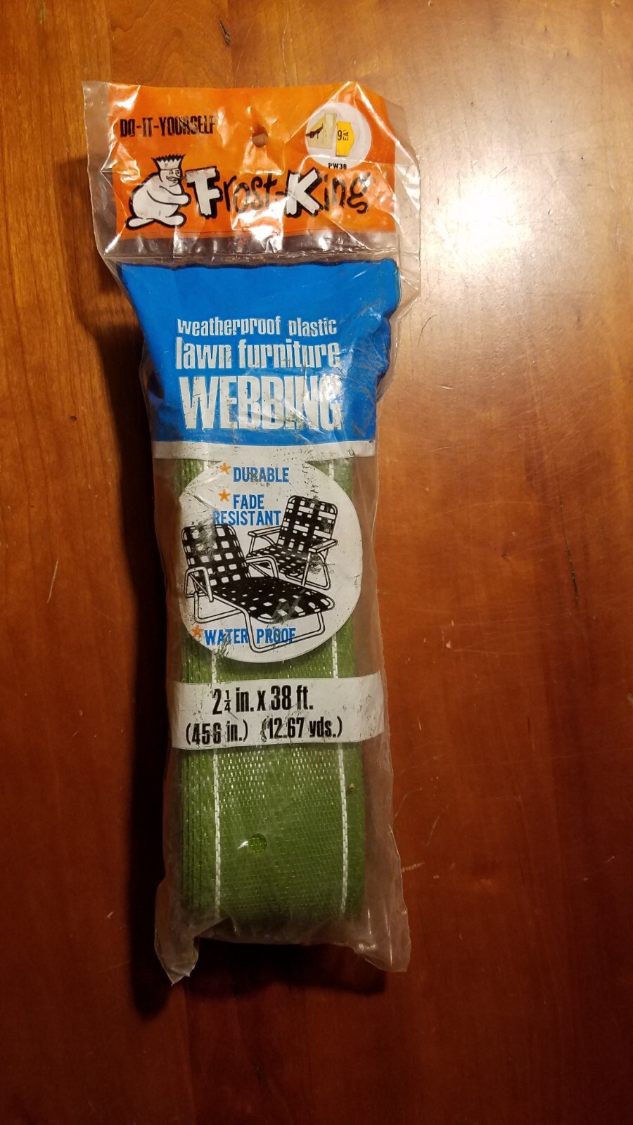 FROST-KING LAWN FURNITURE WEBBING 2 1/4" X 38FT VINTAGE GREEN *SEALED PACKAGE*