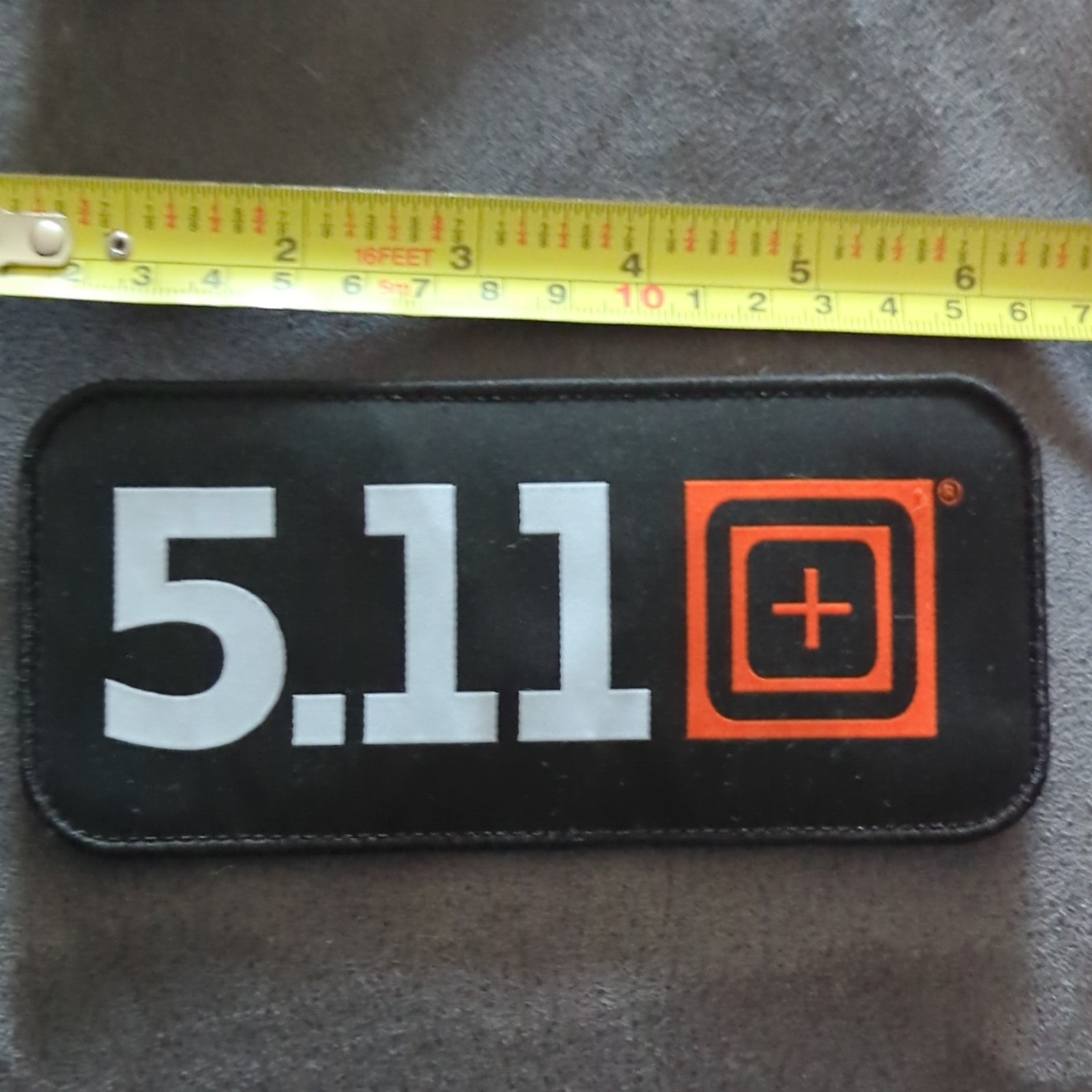 5.11 Tactical Morale Patch Rubber Black/Gray/Orange 6x2 Hook & Loop 5.11