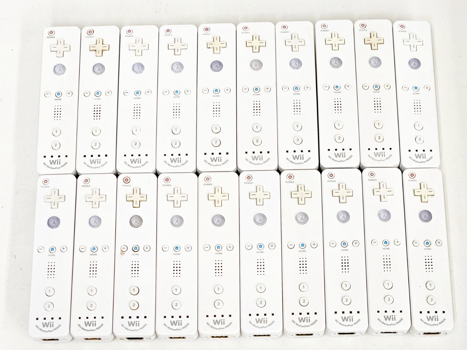 Nintendo Wii Controller Motion Plus Lot White 20pc