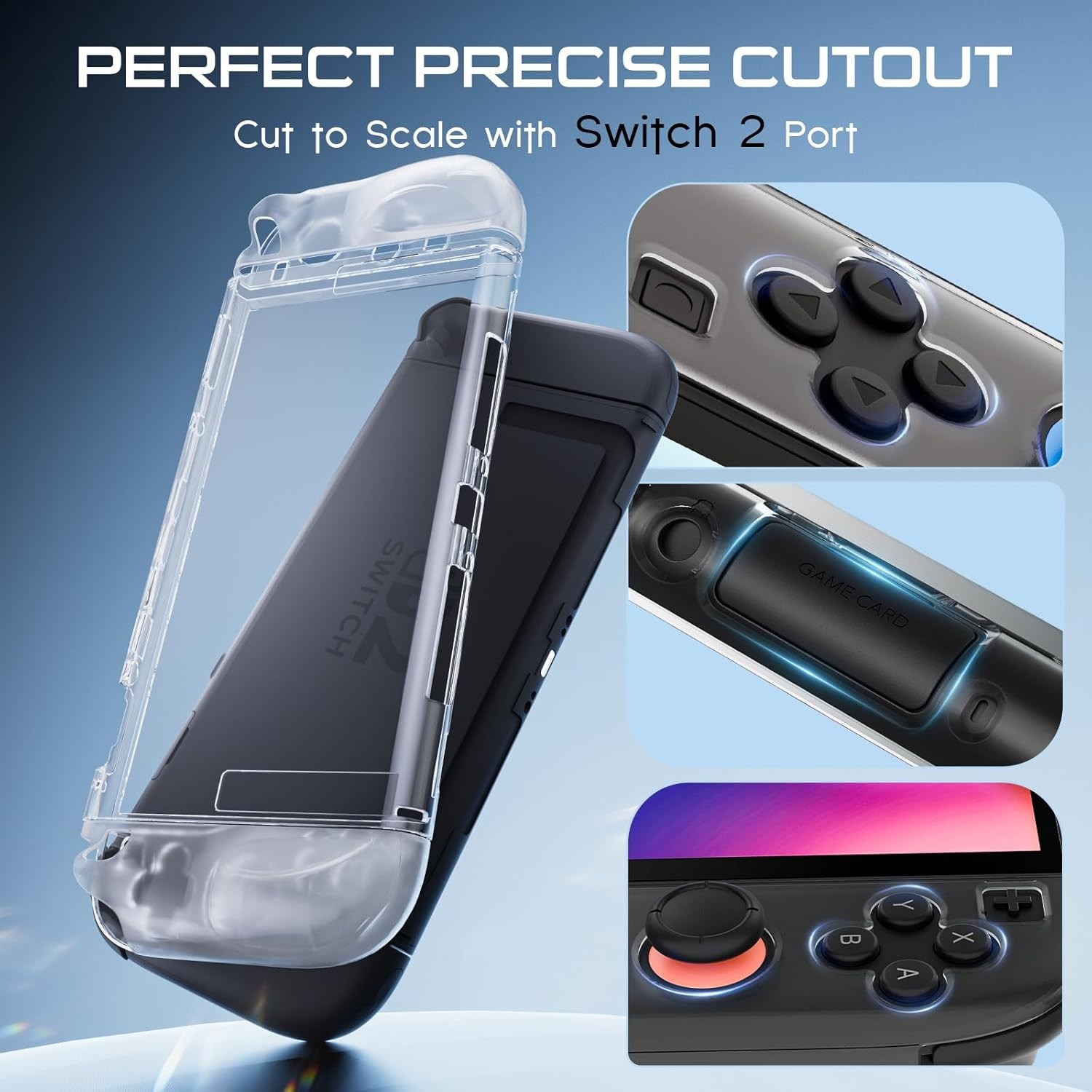 Protective Case Shockproof for Nintendo Switch 2 +Screen Protector+Thumb Caps
