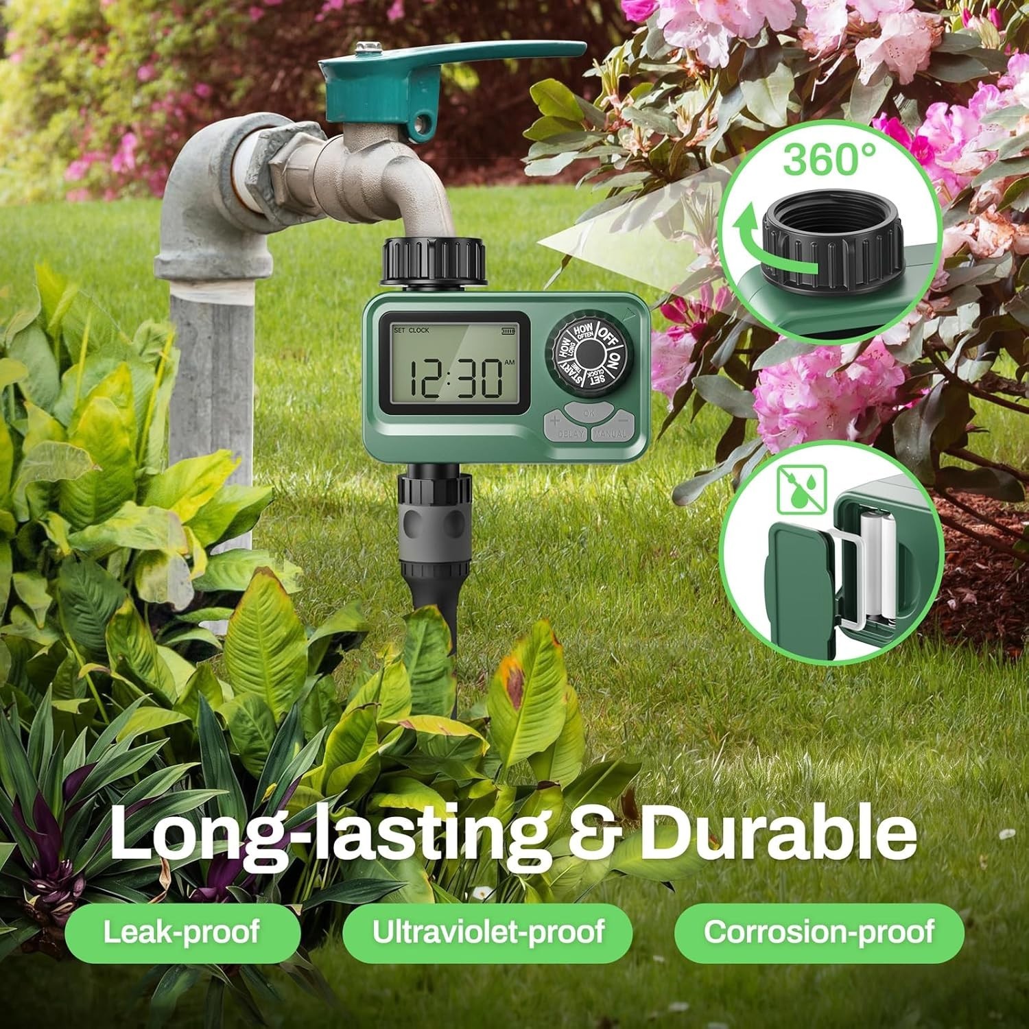 BN LINK Programmable Sprinkler Timer with Rain Delay – Waterproof Digital Wat...