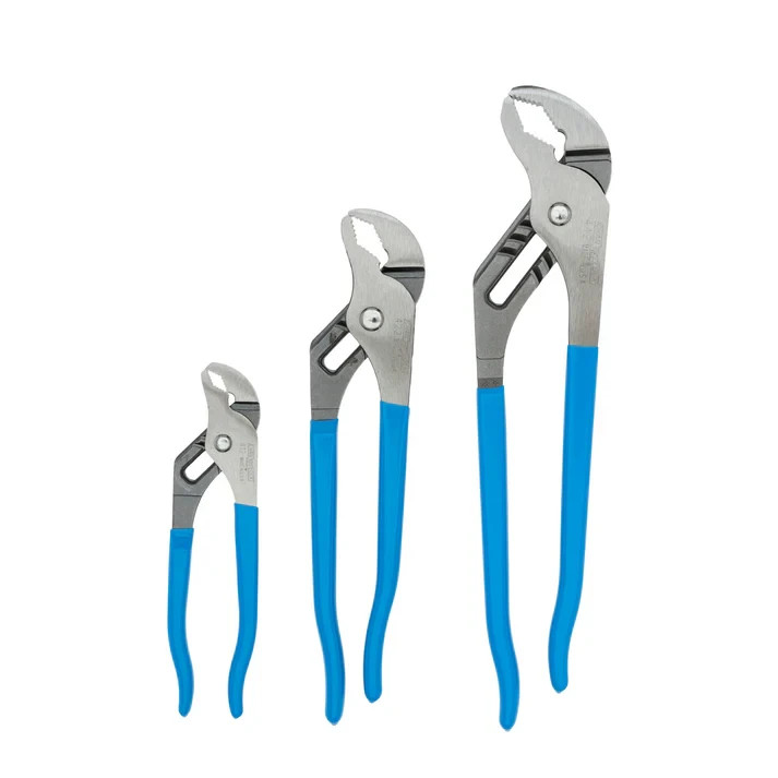 Channellock 3pc Tongue & Groove Pliers Set GS-3 -Treated Teeth,6.5", 9.5", 12"
