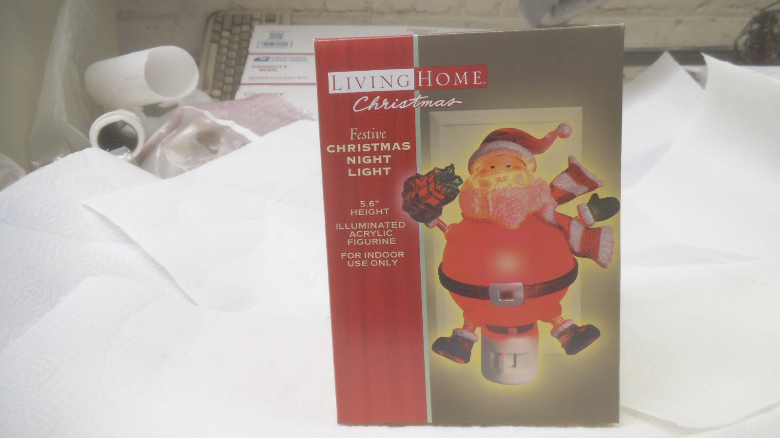 Living Home Christmas Santa Night Light 5-1/2" tall