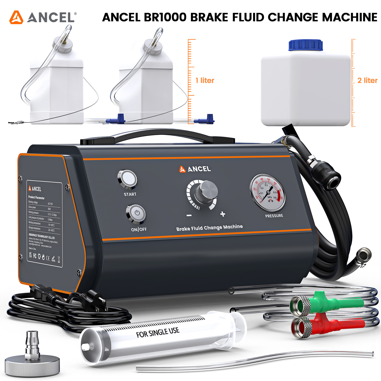 ANCEL BR1000 Professional Vacuum Compression Brake Fluid Oil Replacement Tool