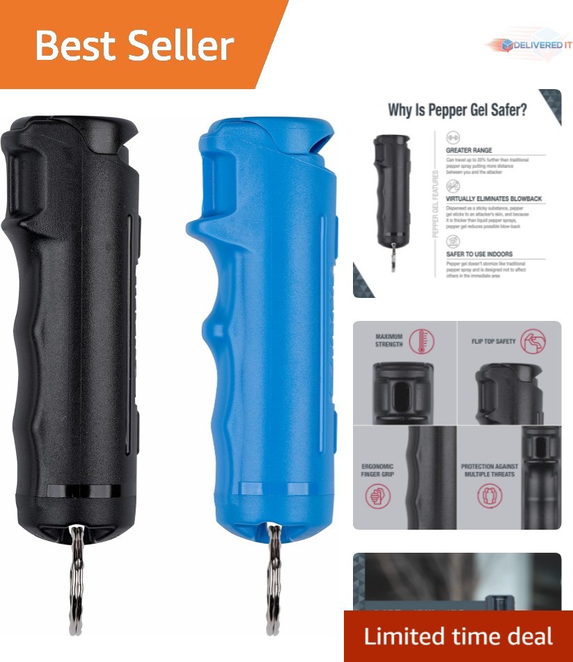 Pepper Gel Kit with Practice Spray 25 Bursts Max Strength Safer Indoor Outdoor