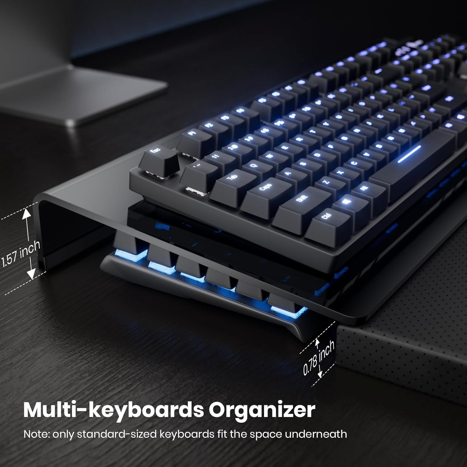 Computer Keyboard Stand Acrylic Tilted Keyboard Holder for Easy Ergonomic Typing