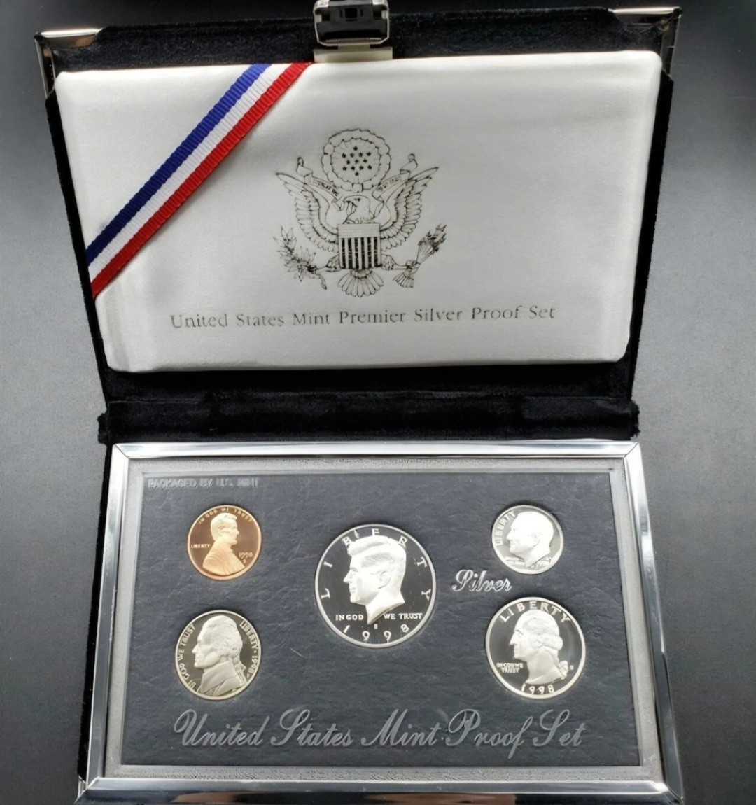 1998-S SILVER Proof Set with original U.S. Mint box and COA