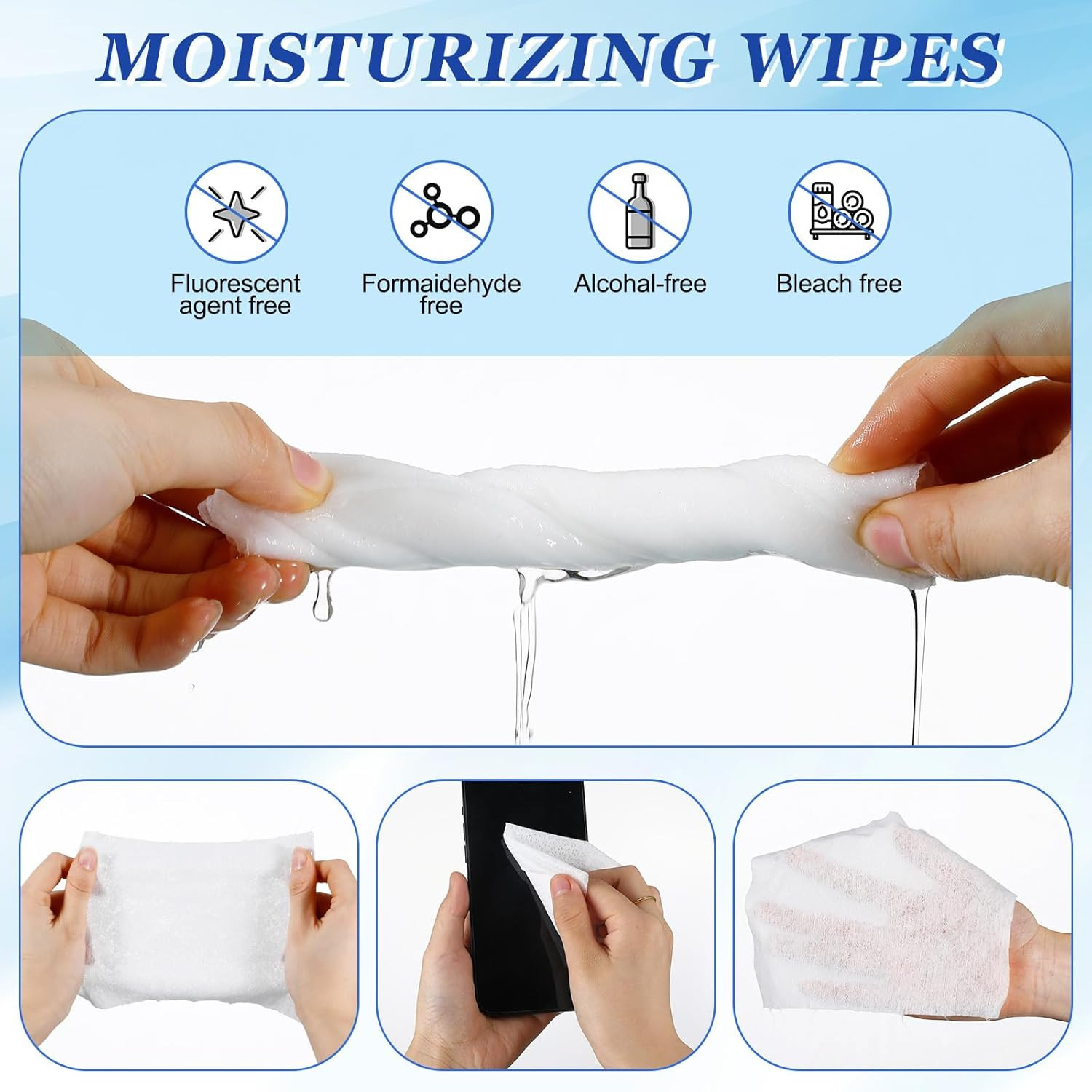 4 Pack 240 Count Electronic Wipes Screen Cleaner Wipes for Computer Laptop Monit