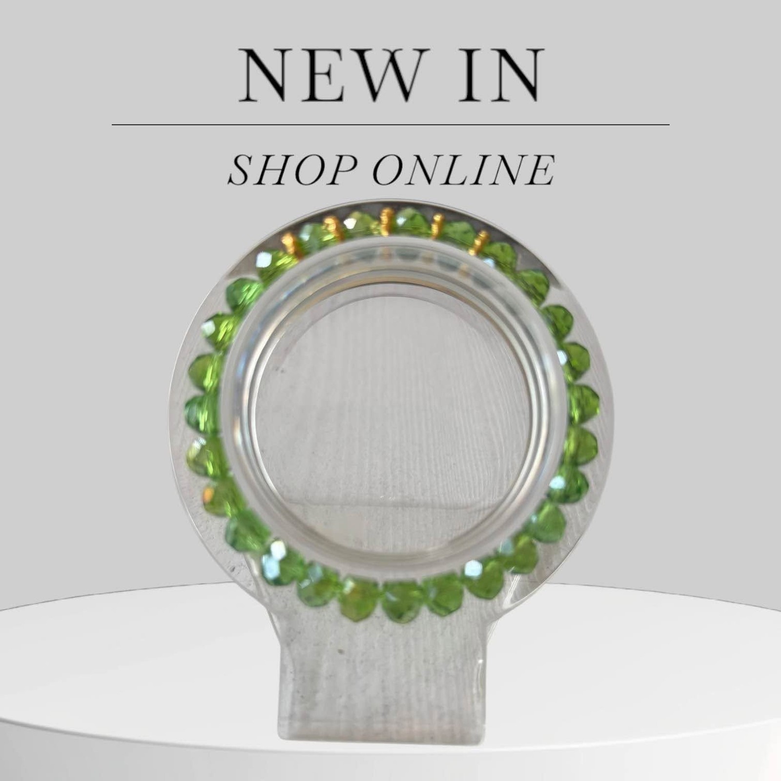 Handmade Beaded Stretch Bracelet Light Green 0204