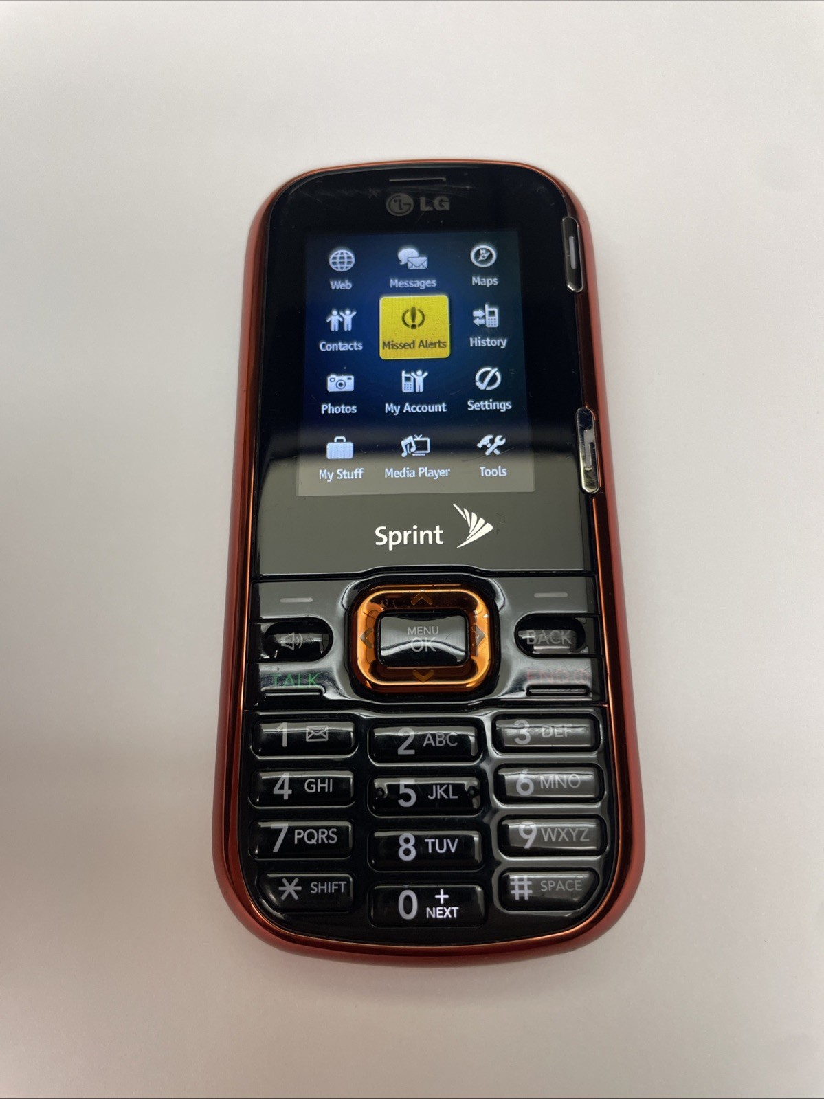 LG Rumor 2 Slider Phone (Sprint) - Black - As Is - Powers On - Orange