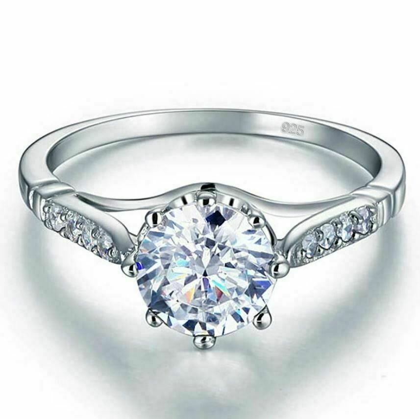 2.Ct Round Cut Lab-Created Diamond Solitaire Wedding Ring In 925 Sterling Silver