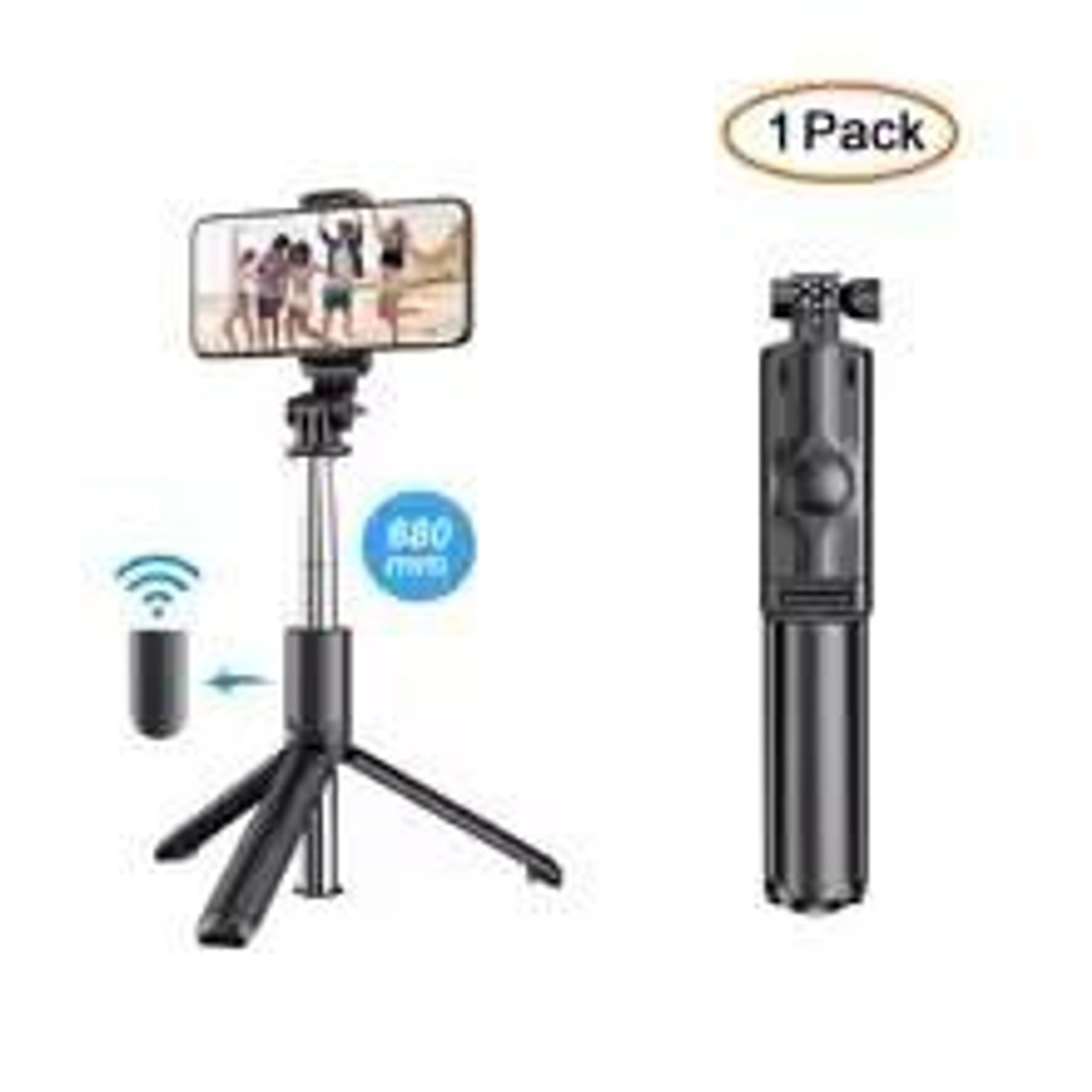 Wireless Bluetooth Selfie Stick Foldable Portable Tripod with Fill Light