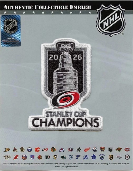 2026 NHL STANLEY CUP FINAL CAROLINA HURRICANES CHAMPIONS PATCH JERSEY STYLE