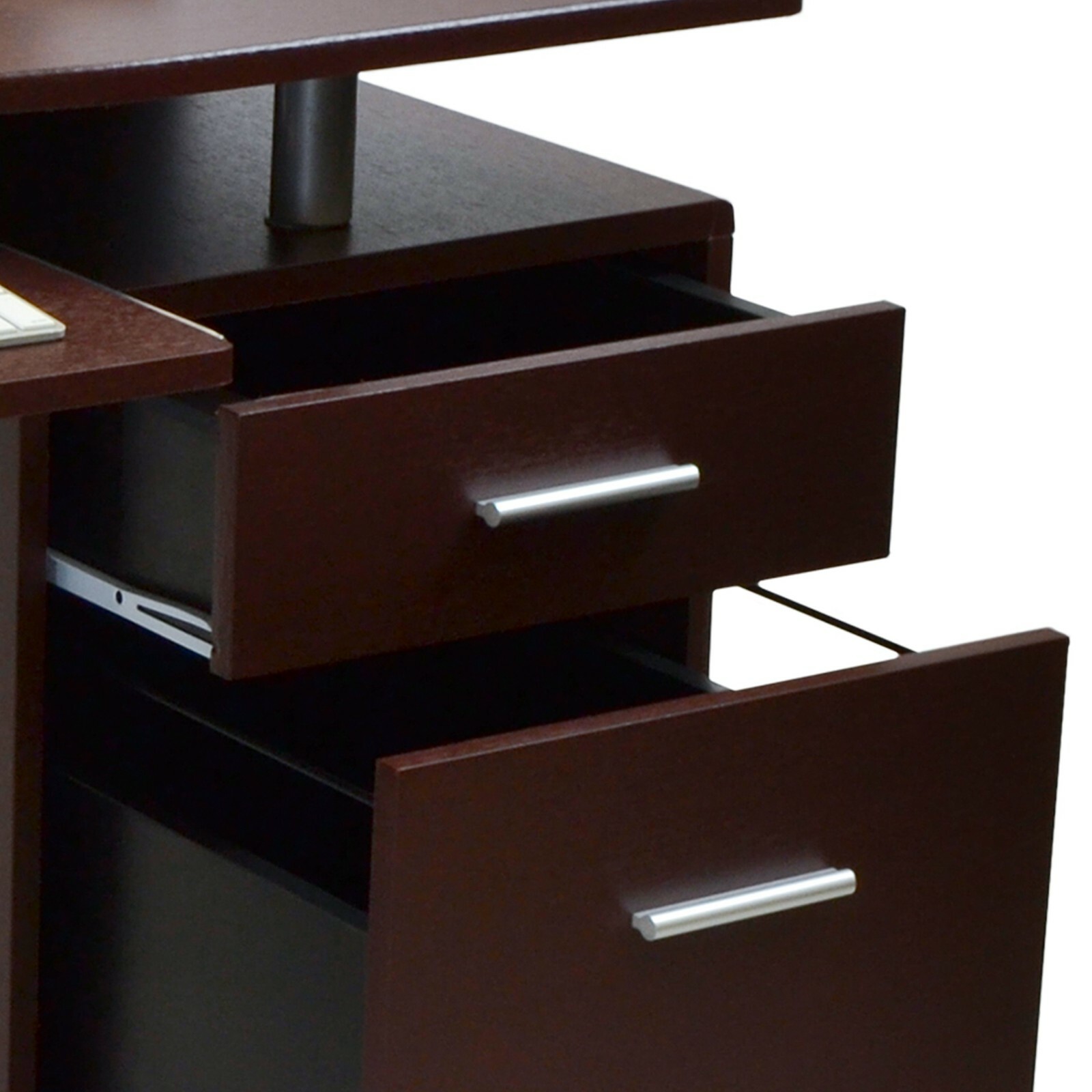 Techni Mobili Stylish Computer Desk Workstation w/ Multiple Shelves and Drawers