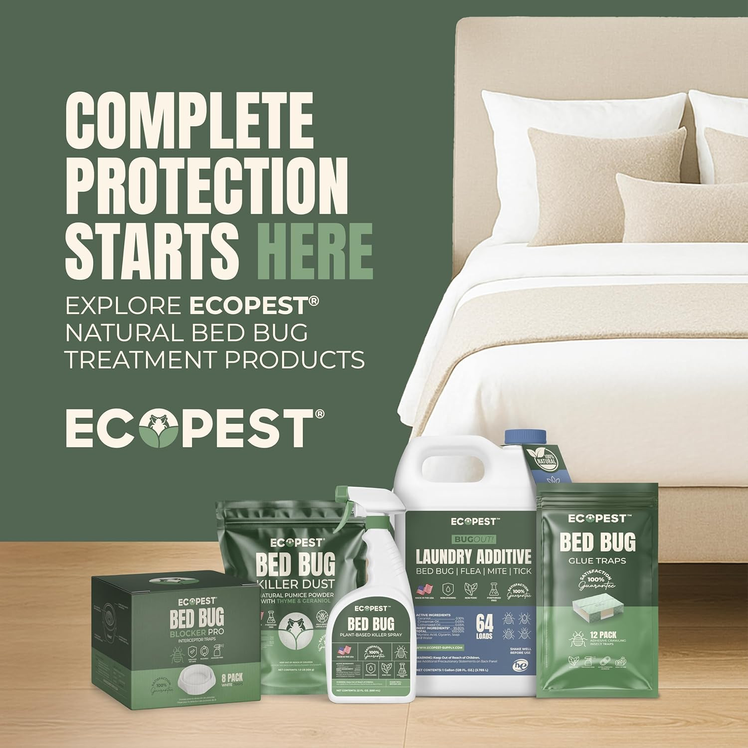 Bed Bug Interceptors – 8 Pack | Bed Bug Blocker (Pro) Interceptor Traps (White)