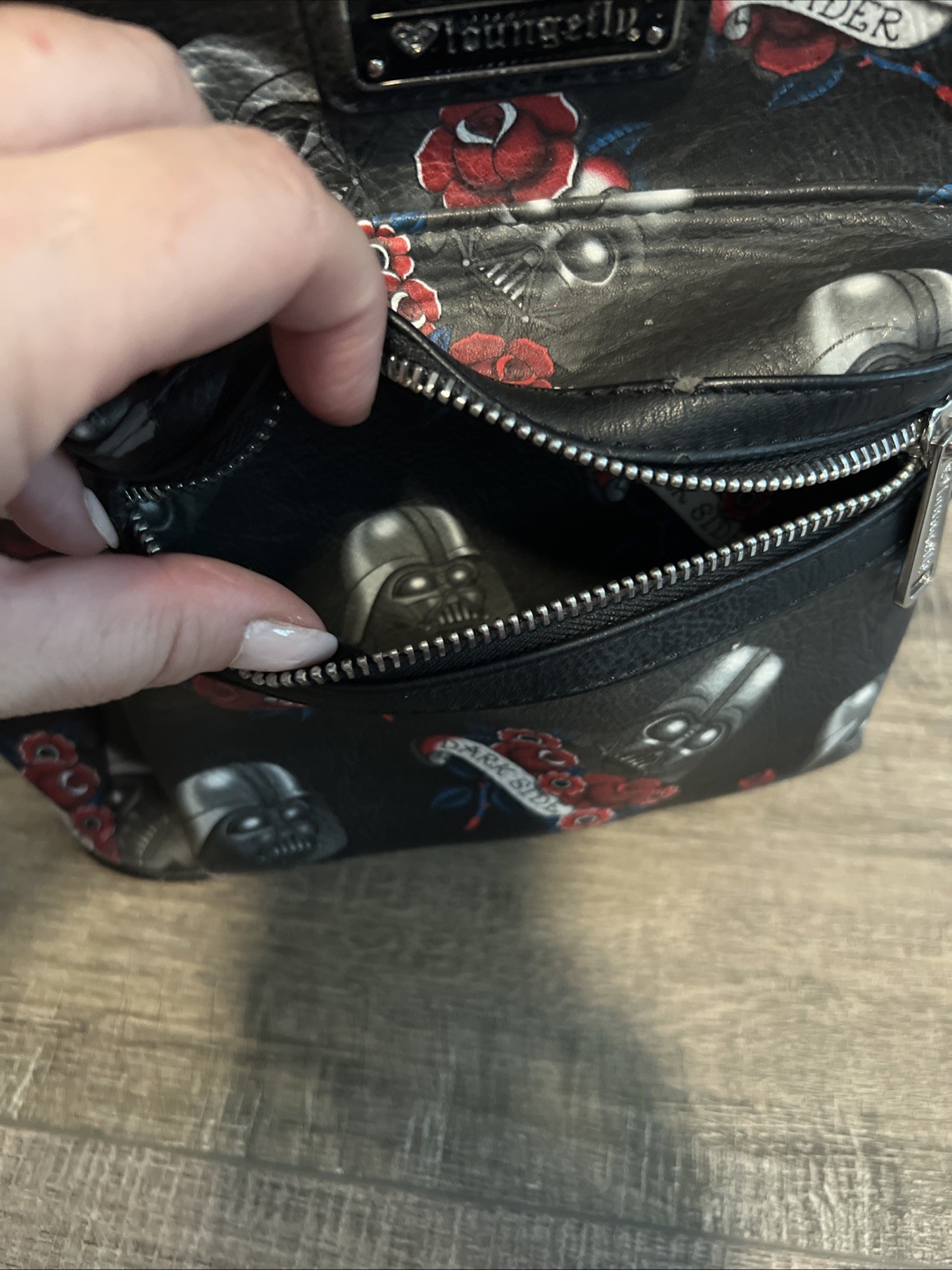 Loungefly Star Wars Darth Vader Dark Side Rose Tattoo Mini Backpack