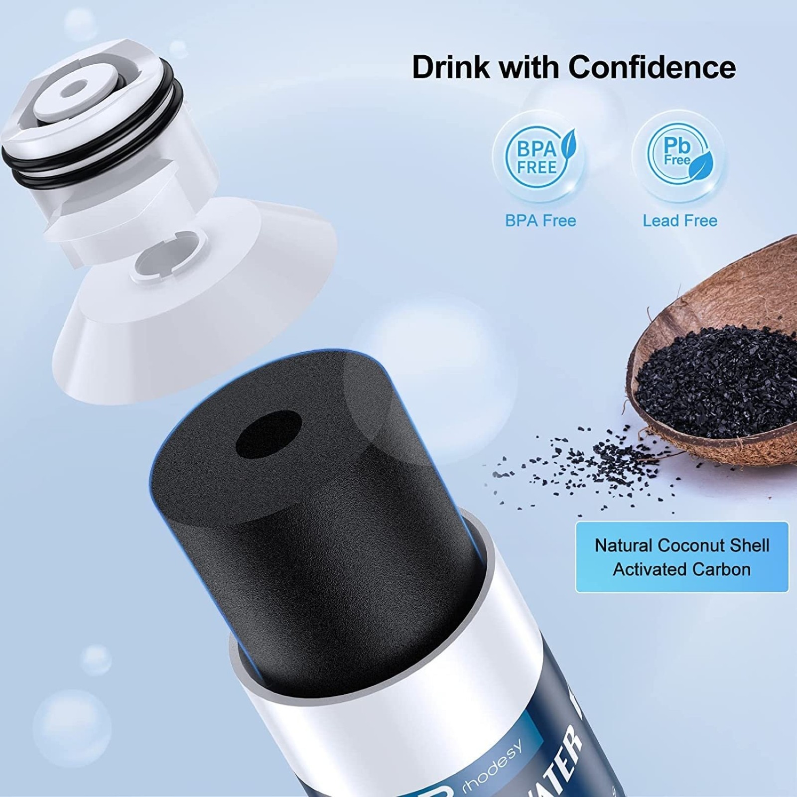 iRhodesy Samsung Water Replacement Filter DA29-00020A/B, HAF-CIN/EXP, 4 Pack