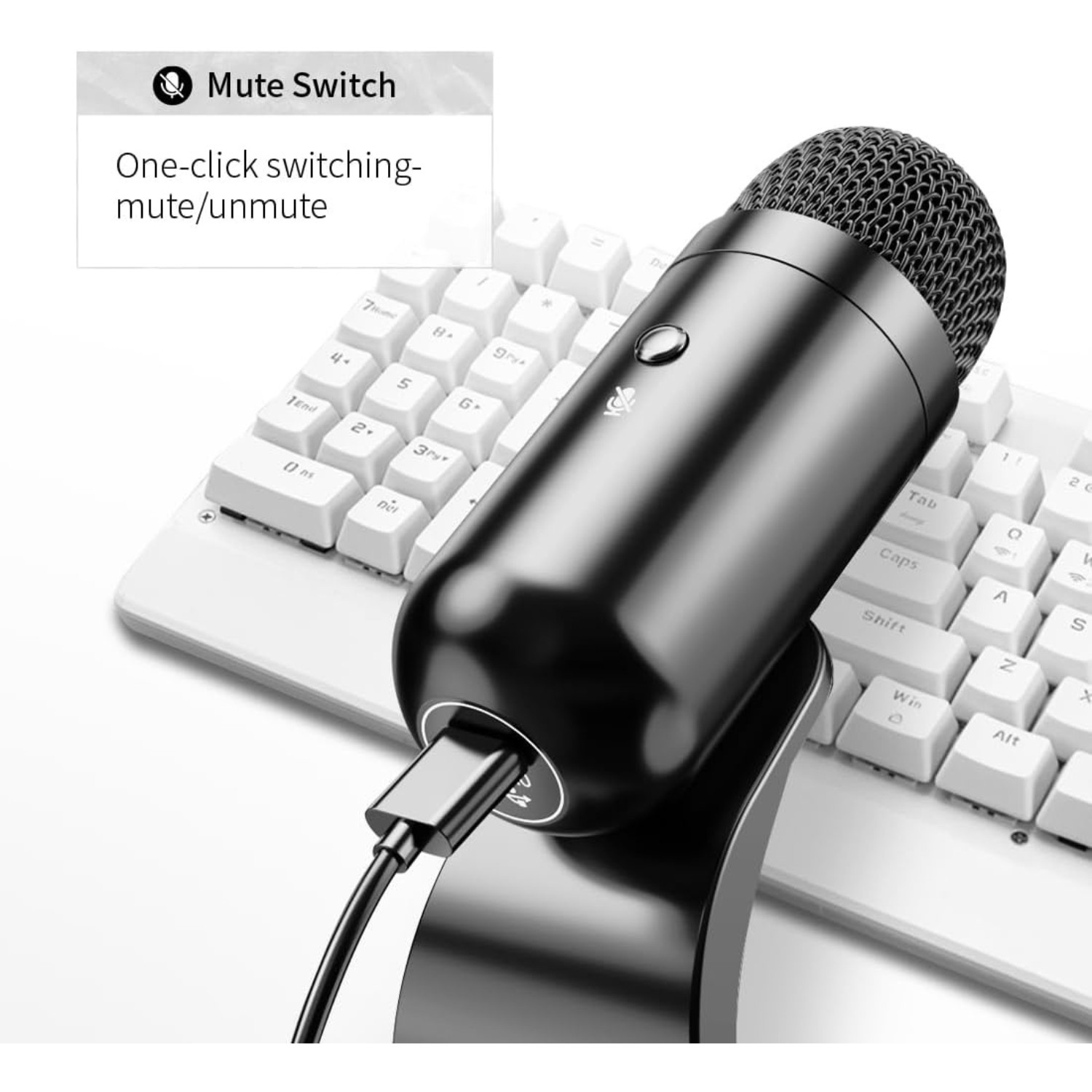 Podcast Microphone, USB Computer Microphone for Recording Streaming, Omnidirecti