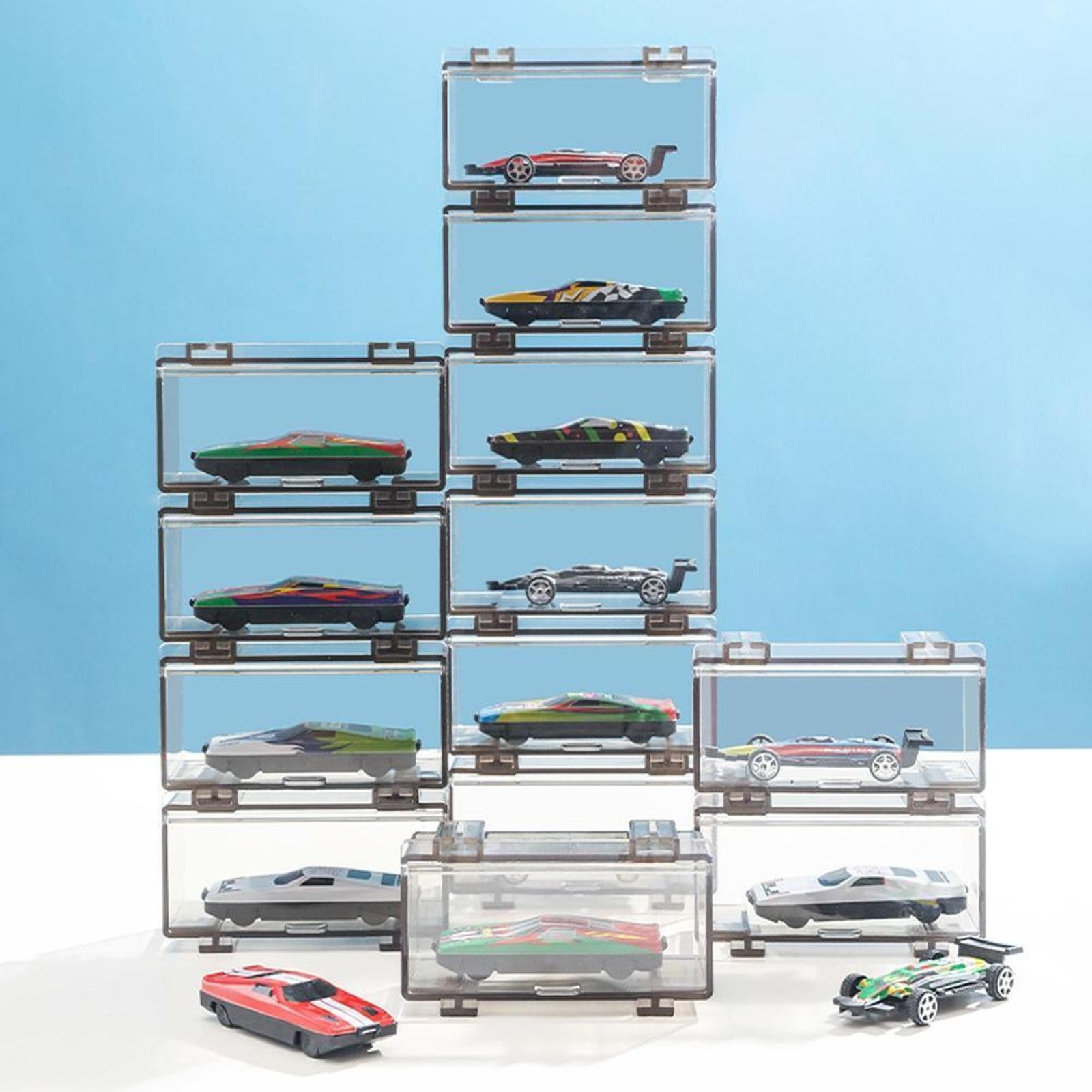 4Pcs/Set 1:64 Car Model Toy Storage Box Model Dustproof Case Acrylic Display n