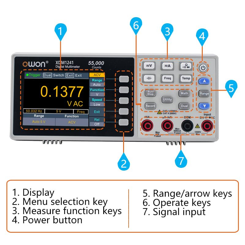XDM1241 Mini Digital Multimeter with True RMS & LCD for Precision Testing