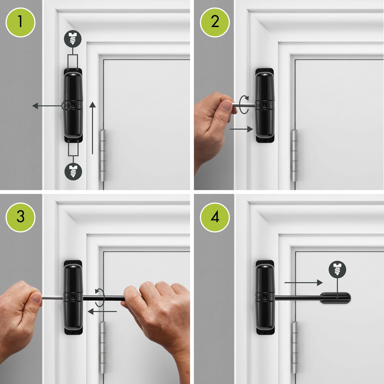 - Automatic Spring Door Closer for Interior Doors, Child & Pet Safe, Stops Do...