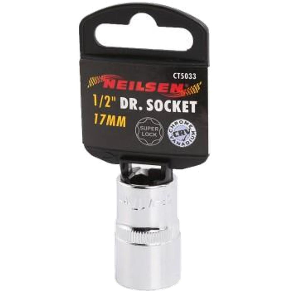 Neilsen 1/2" Drive Standard Shallow Square Metric Single Socket 17mm
