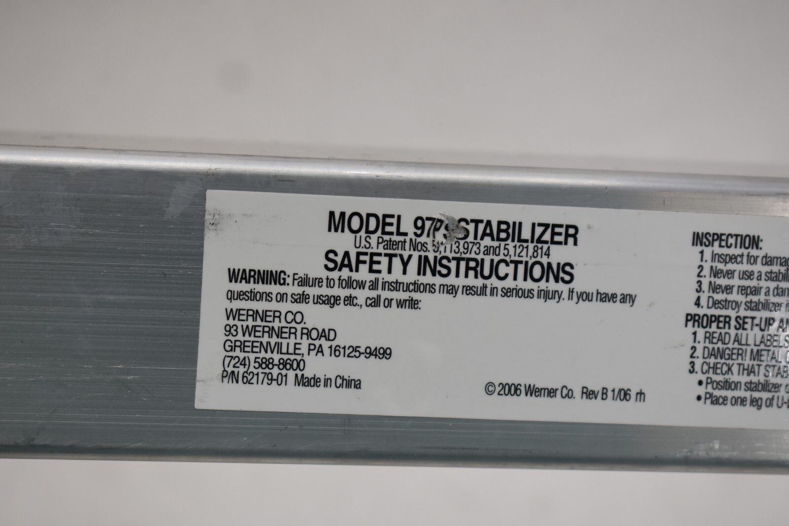 Werner 97P Adjustable Standoff Stabilizer Replacement Part Stainless Steel