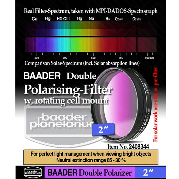 Baader 2" Double Polarization Filter with Rotating Filter Cell # FPOL-2D 2408344