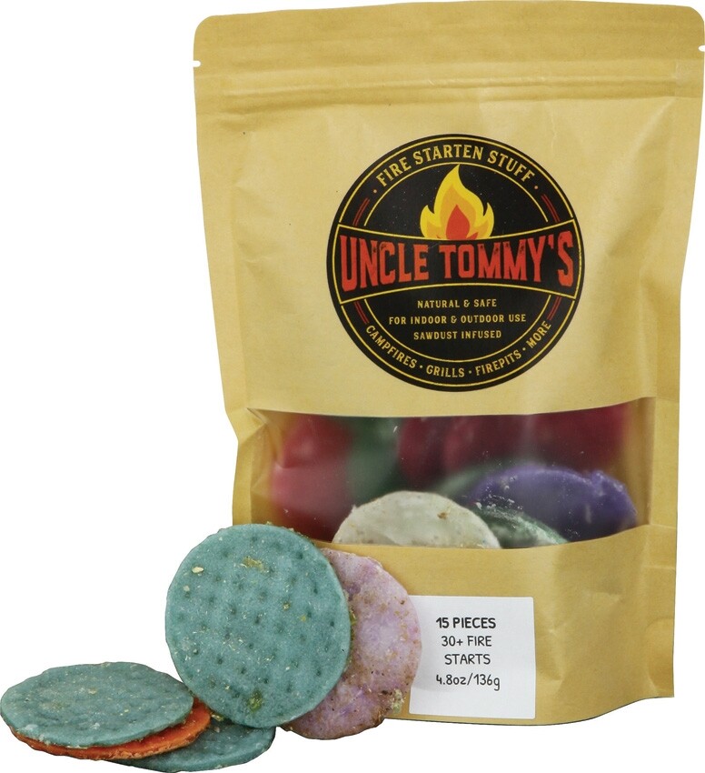 Uncle Tommy's Stuff Fire Starten Stuff 15-pk Waterproof Natural Sawdust-Infused