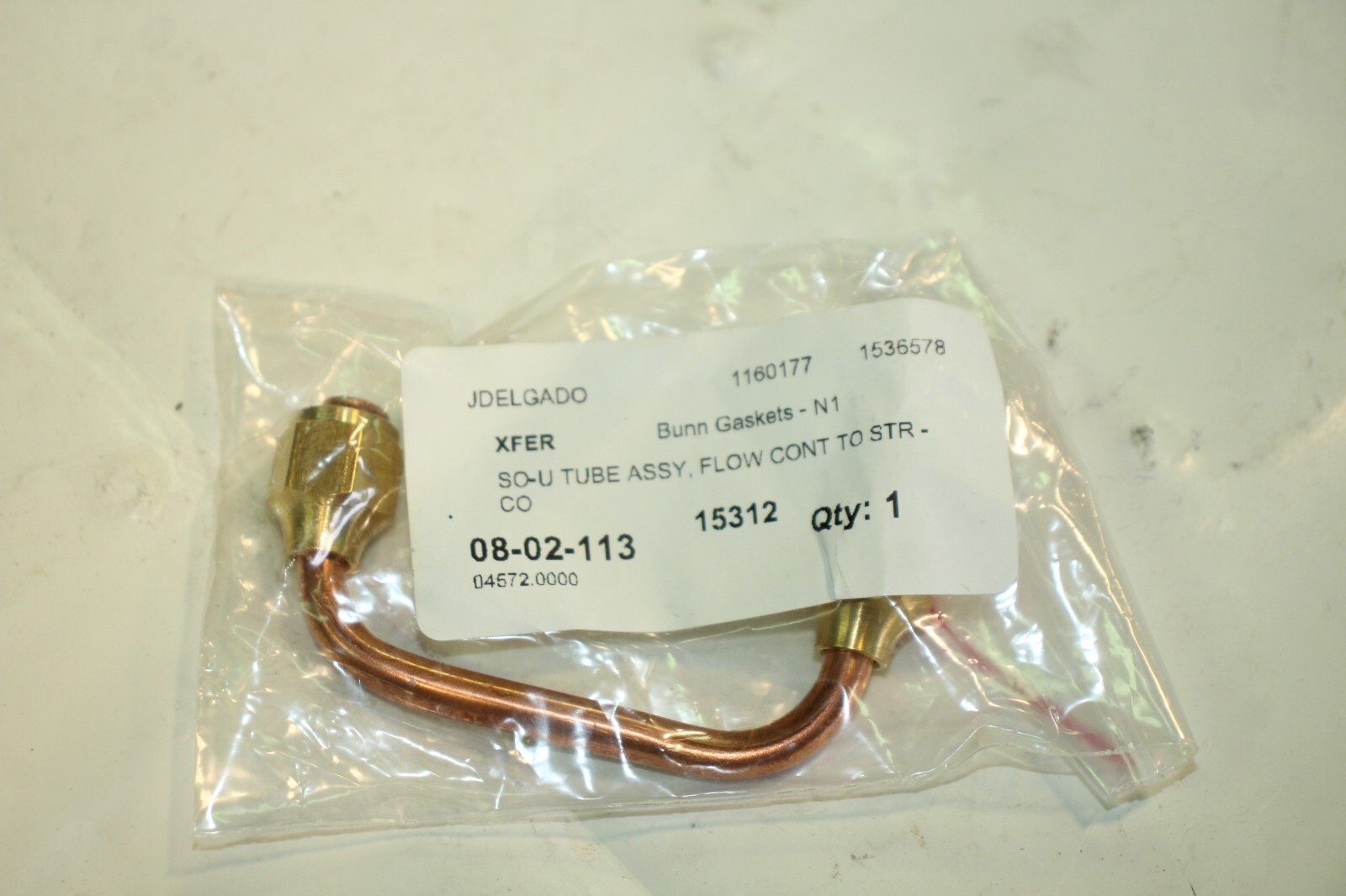 BUNN Flow Control Tube Assy 04572.0000
