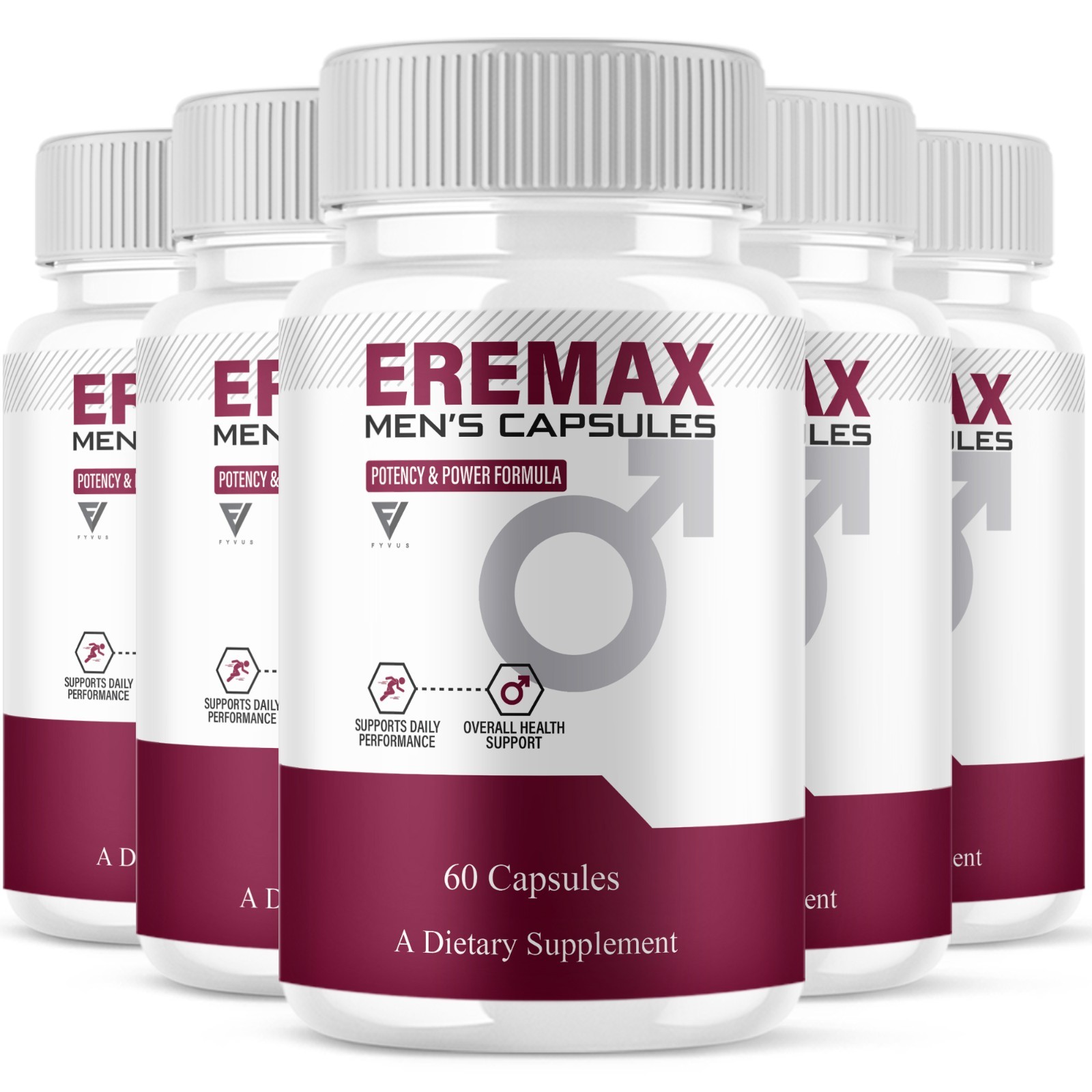 (5 Pack) Eremax Capsules, Eremax Premium Performance Supplement (300 Capsules)