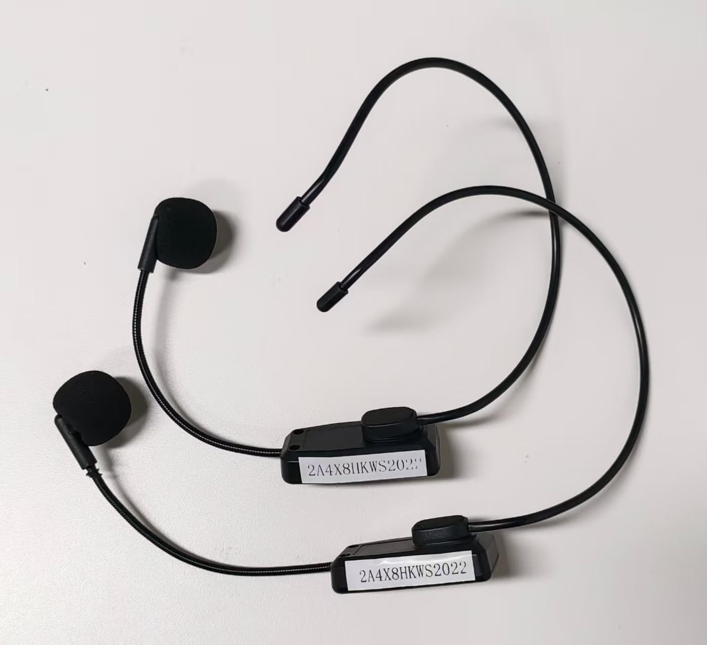 Wireless Microphone System for 2 People, 2.4G Dual Wireless 2x Headset Mic