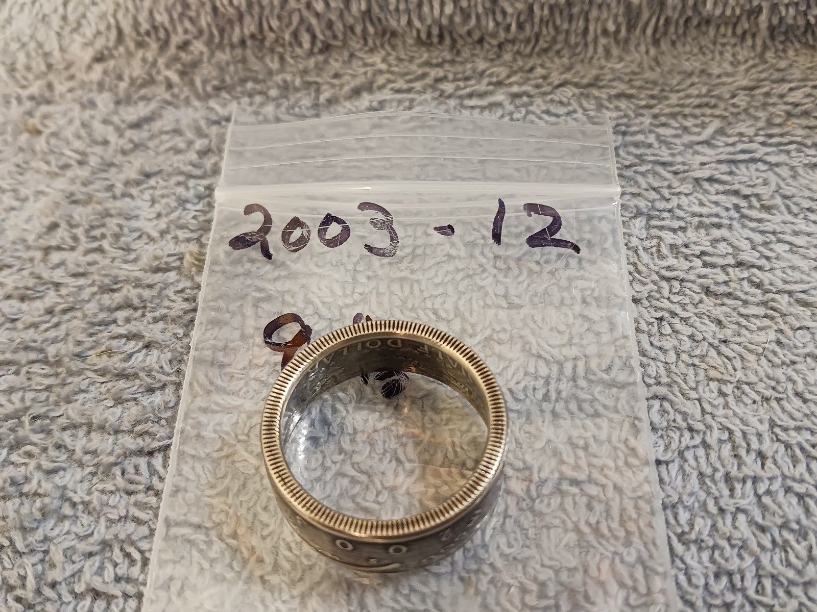 2003 90% Silver Kennedy Half Dollars size 12 coin ring handmade