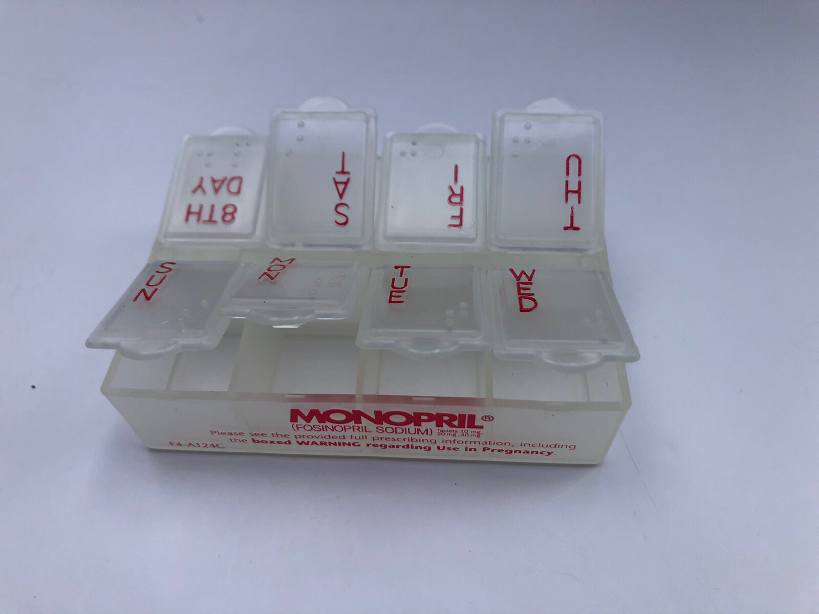 8 Day Pill Box, Braille, Compact Size, New In Plastic Wrap, Travel Size, Vintage