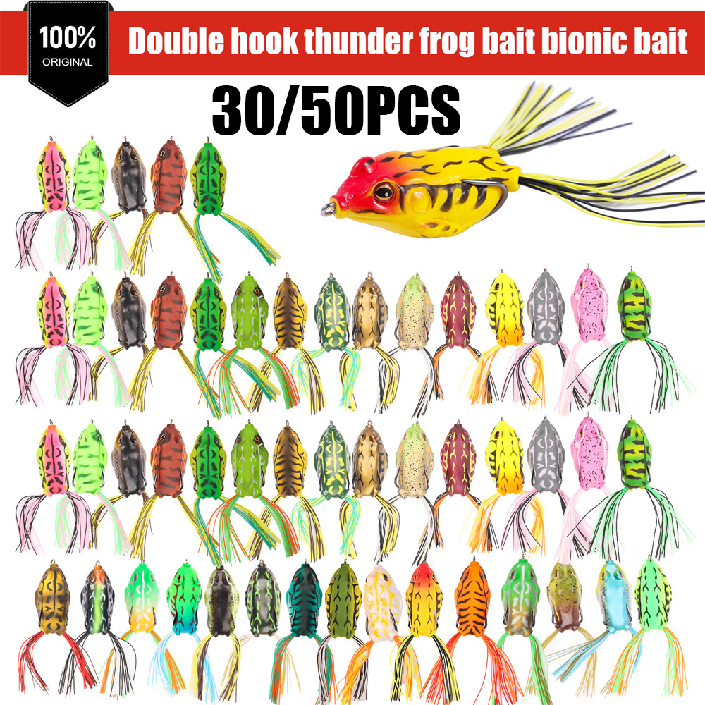 30/50pcs Frog Soft Lures 5.5cm 12g Topwater Bass Fishing lures lots Crankbaits