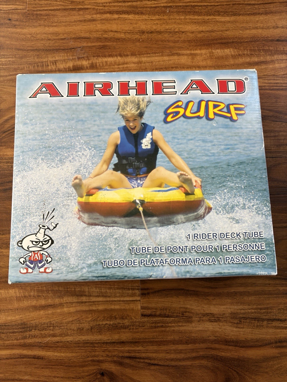 Airhead Surf One Rider Deck Tube Towable Boat 50”x40” Deflated Kwik Tek AHSU-1