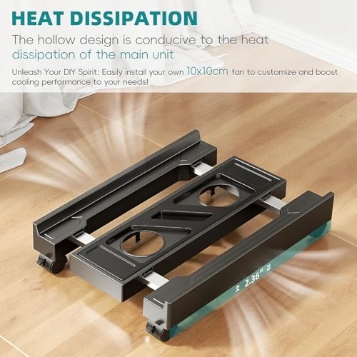 Adjustable Computer Tower Stand Under Desk CPU Holder PC Cart with Rolling