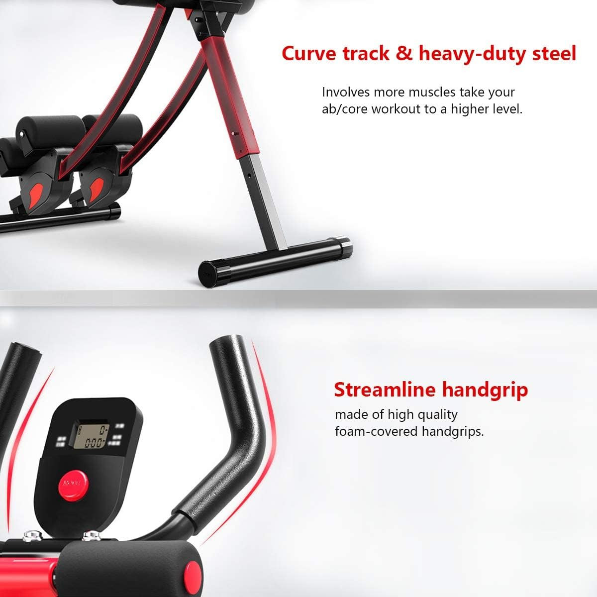 Ab Machine, Ab Workout Equipment for Home Gym, Height Adjustable Ab Trainer, Fol