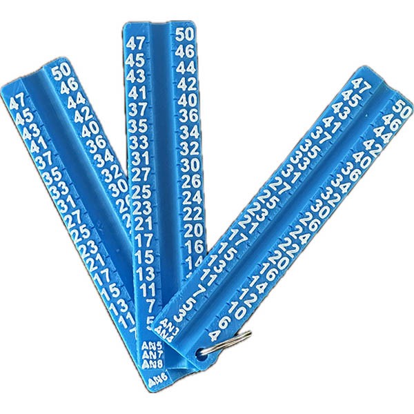 AN Bolt Gauge, Quickly and easily know the dash number of your needed bolt.