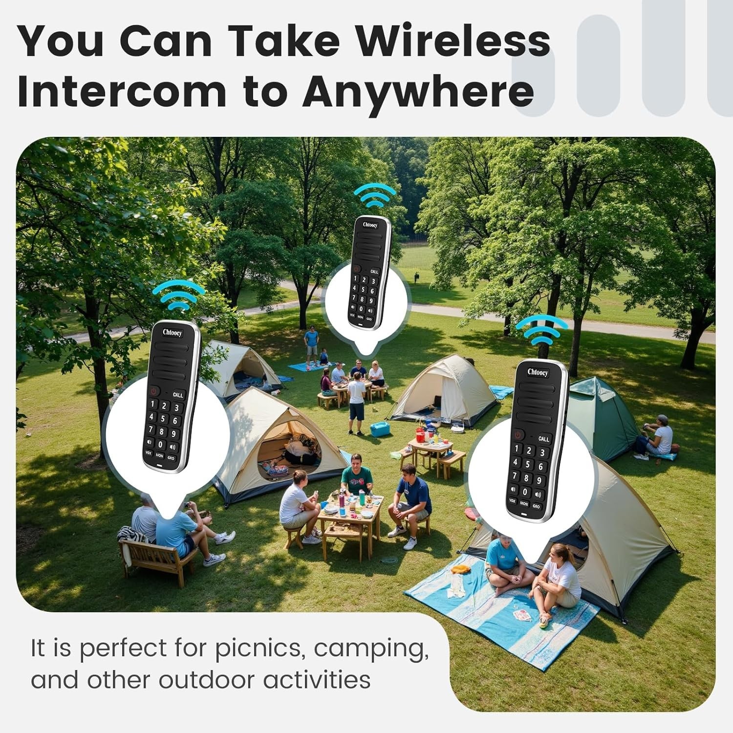 Wireless Intercom System Long Range House Office Handheld 4 Pack