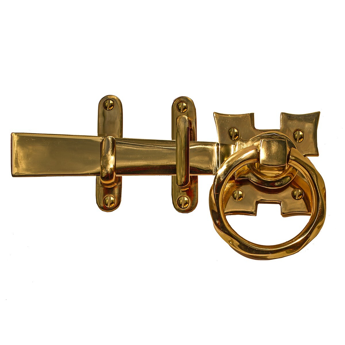 Gate Latch Set Solid Brass Ring Twist 7.25 "L Heavy Duty Renovators Supply