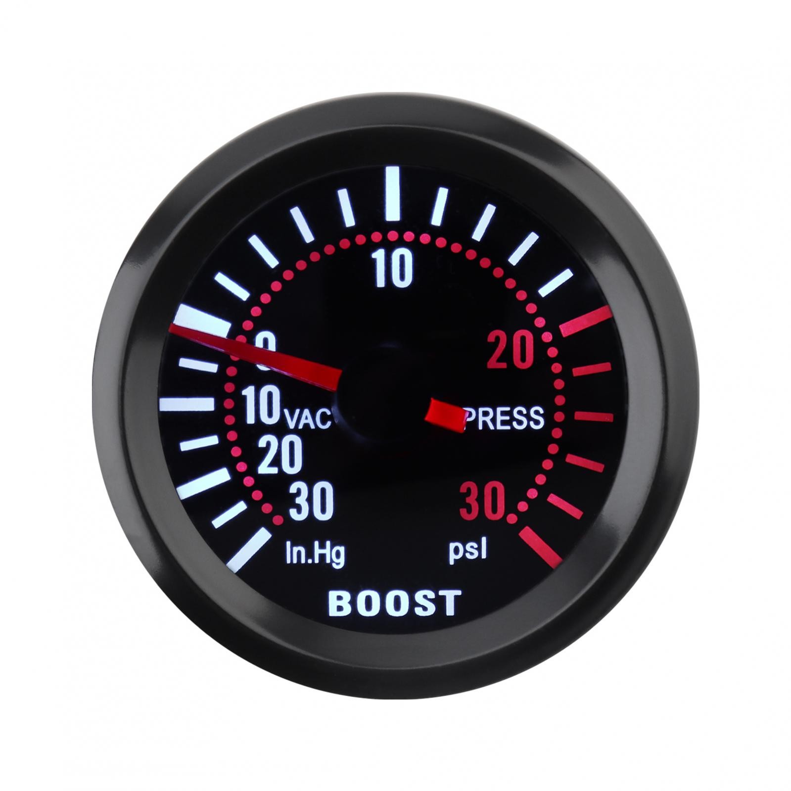 Automotive Turbo Boost Meter, 0-30in.Hg / 0-30PSI Turbo Boost Gauge Meter 12V