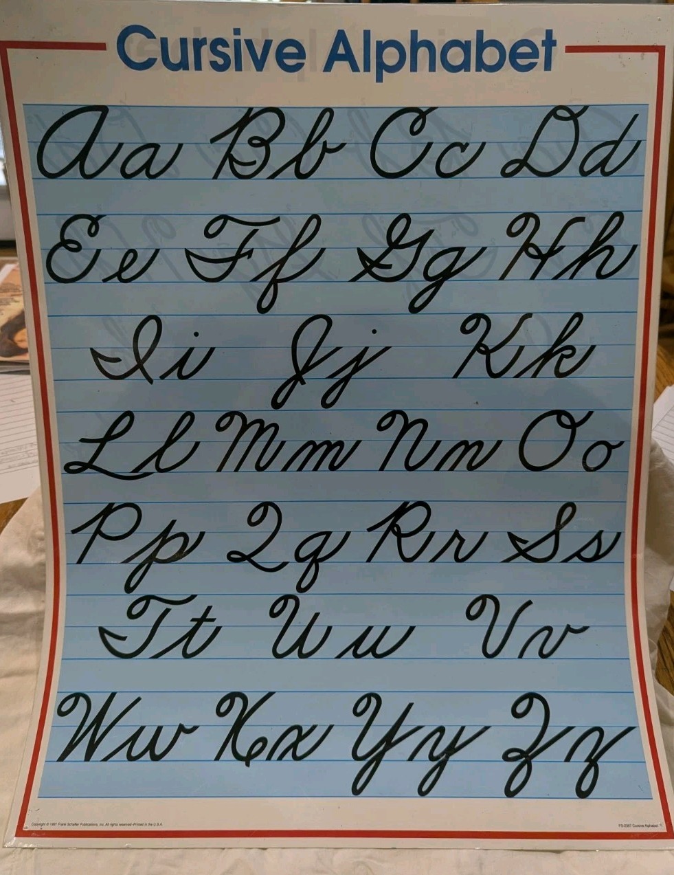 Carson-Dellosa Publishing Cursive Alphabet Wallchart