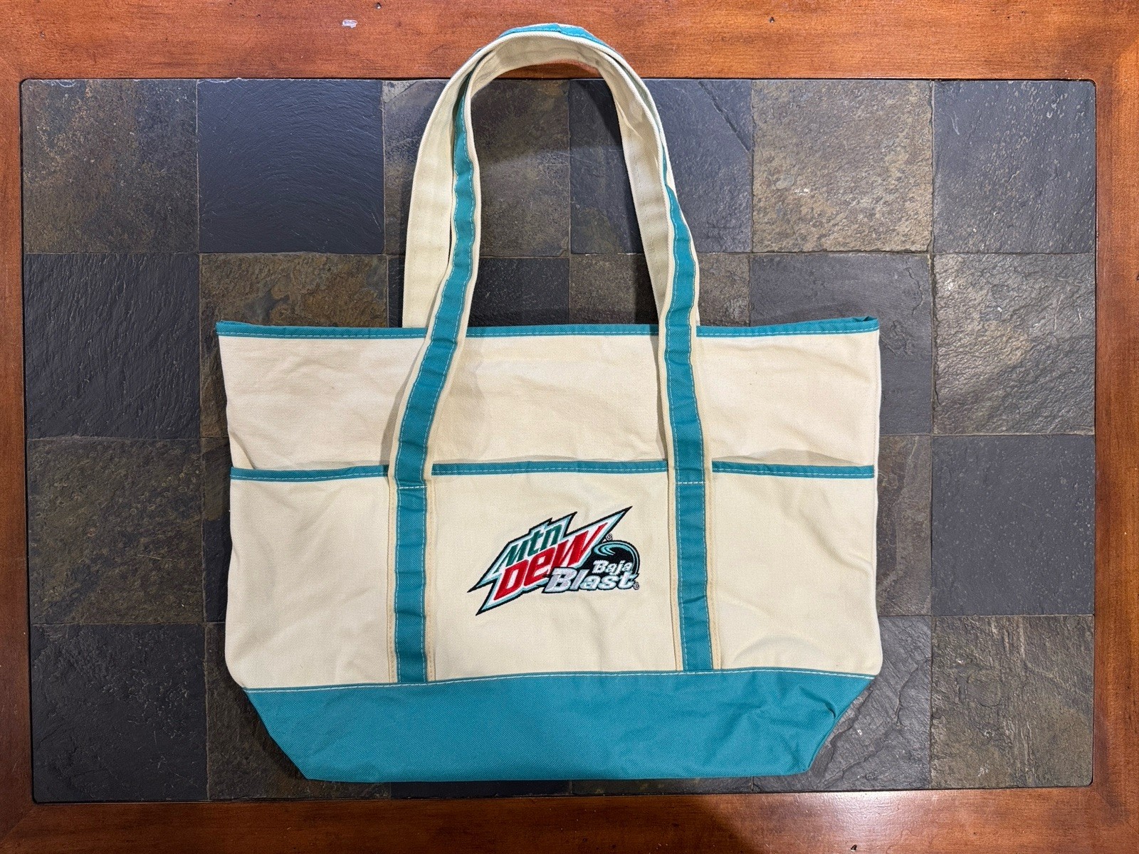 Mountain Dew 100 days of Baja Blast Canvas beach Tote