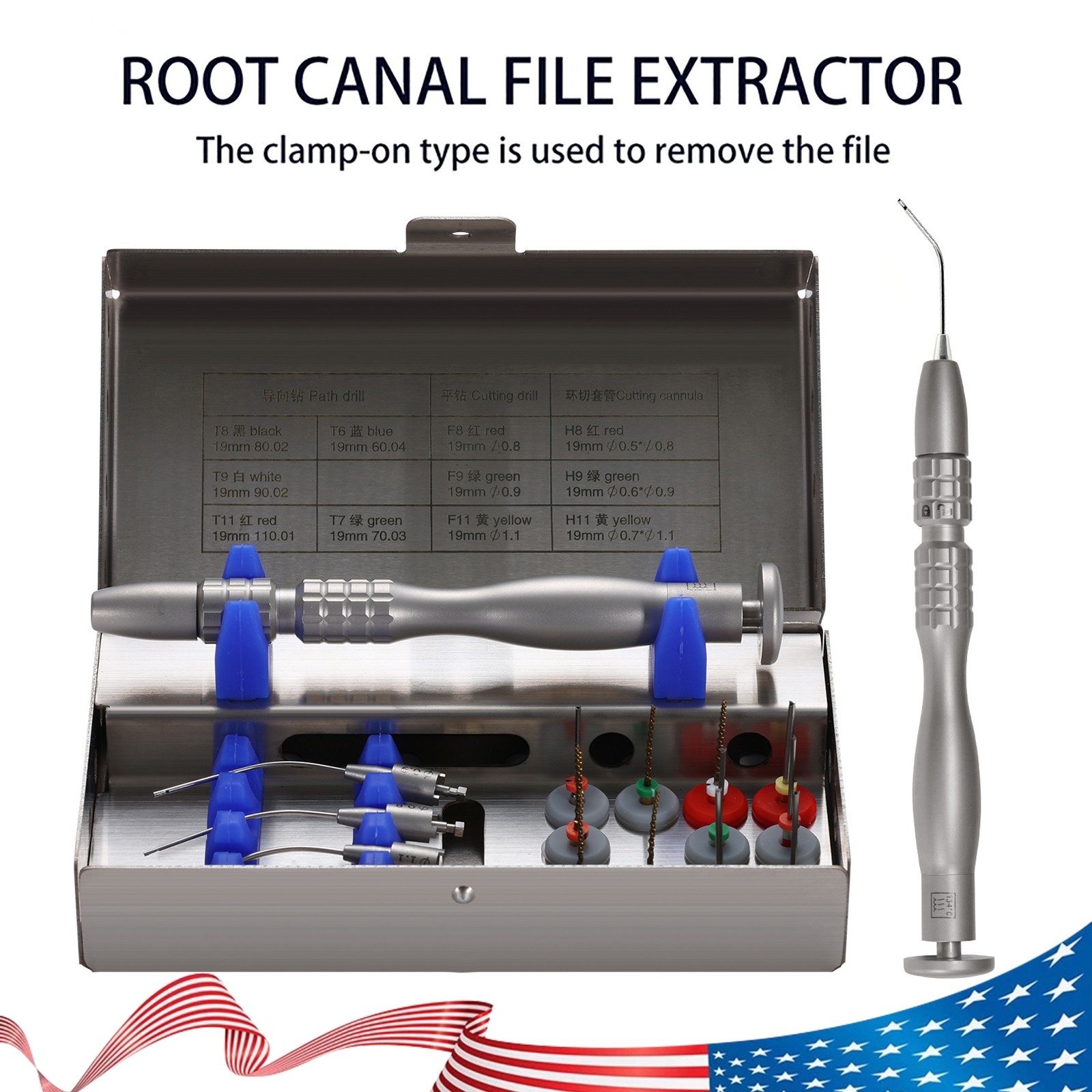 Dental Root Canal File Extractor Broken Files Removal Kit Endo Rescue Retrieval