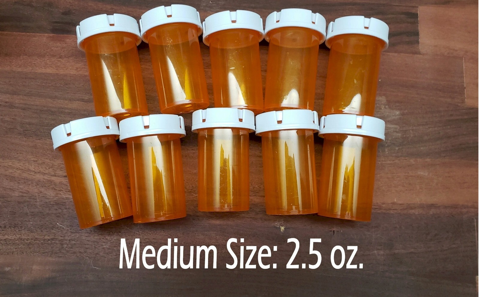 Lots of 5 Empty Amber Prescription Rx Pill Bottles